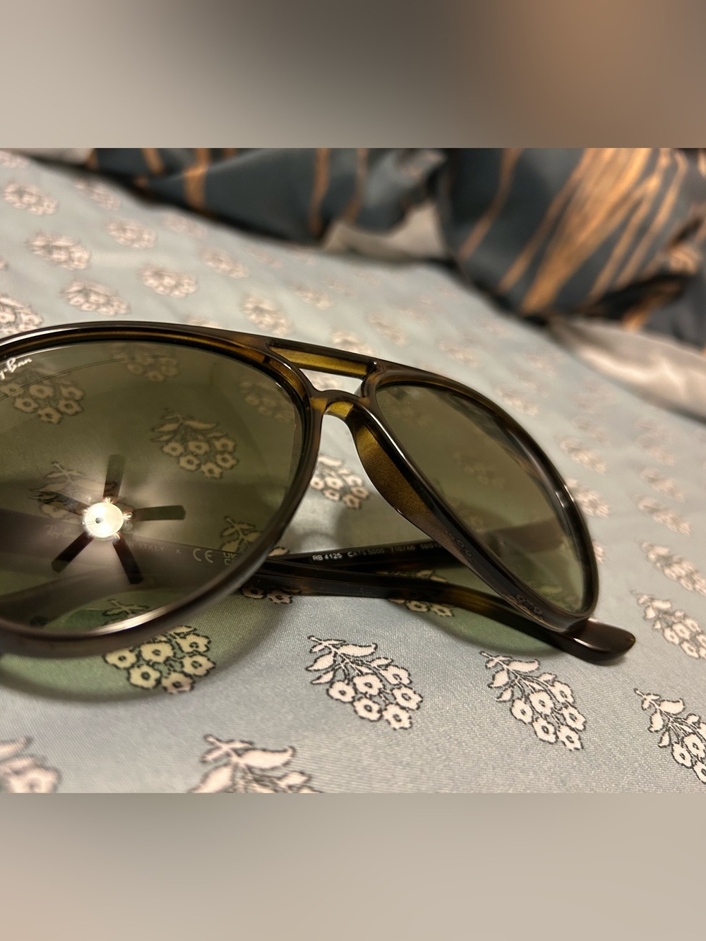 Ray-Ban Aviator Style Tortoise Sunglasses with Green Lenses NEW